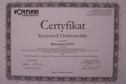 certyfikat ukończenia warsztatów CCTV